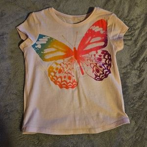 Pink Butterfly Print Shirt